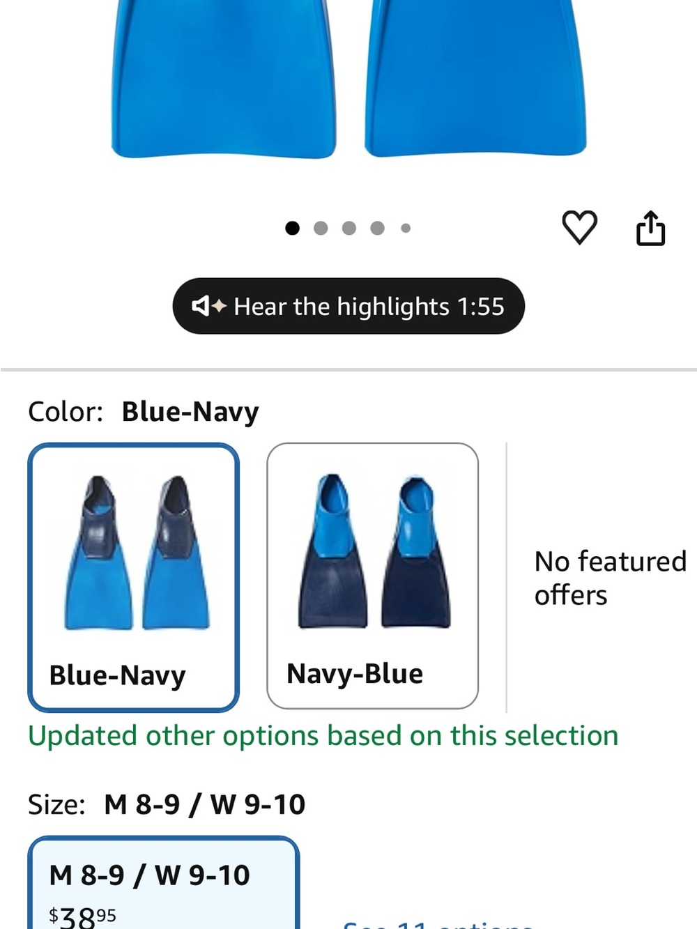 Kids Swim Fins - Blue-Navy